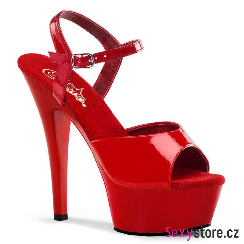 KISS-209/R/M červené sexy boty na podpatku