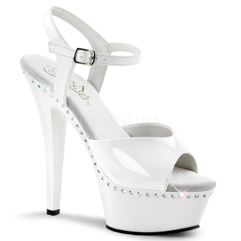 KISS-209LS/W/M luxusní bílé sexy boty na podpatku