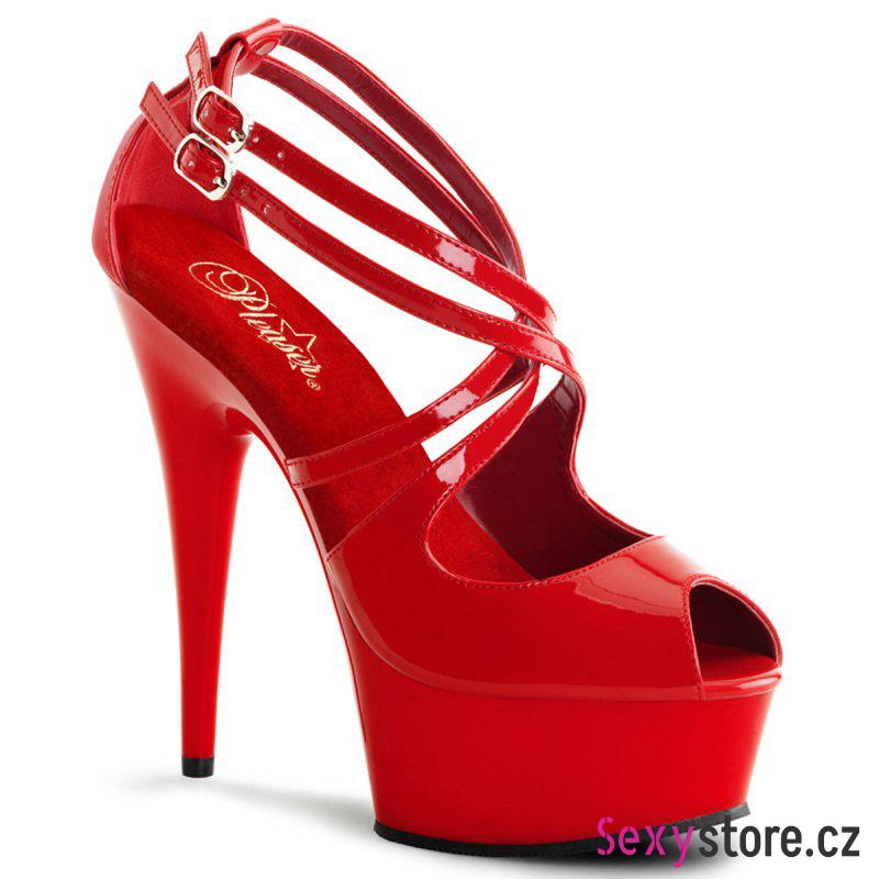 Červené sexy boty na podpatku DELIGHT-612/R/M