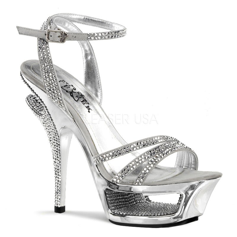 Světle stříbrné luxusní boty na podpatku DELUXE-637/LGYS