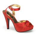 Červené saténové sandálky na podpatku BETTIE-04/RSA