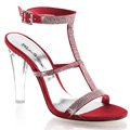 Luxusní červené sandály CLEARLY-418/ROUSA
