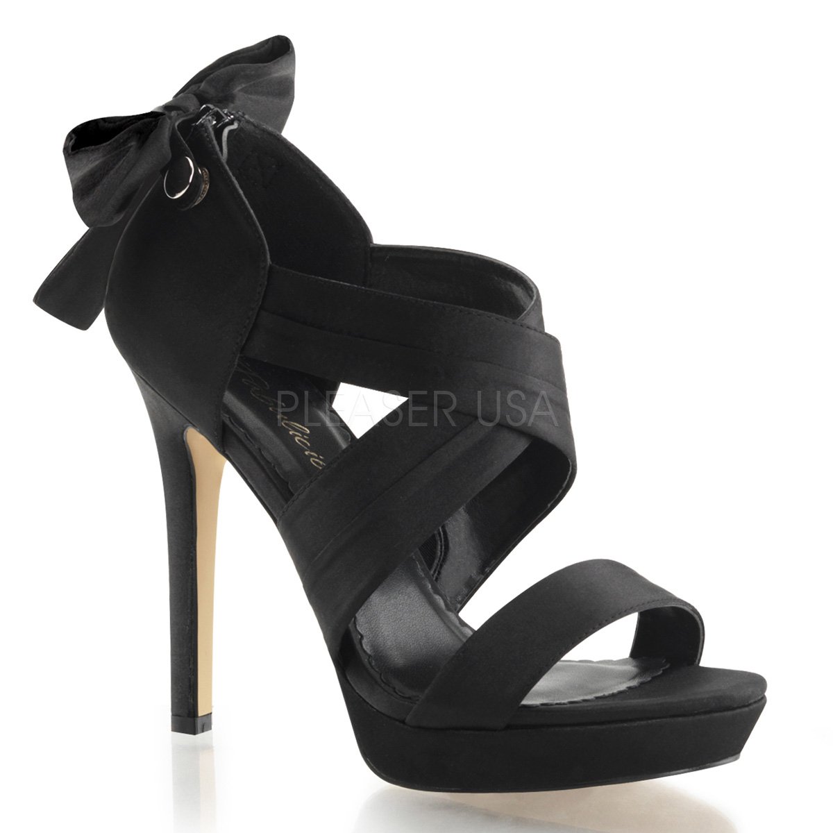 Černé luxusní společenské sandálky na podpatku a platformě LUMINA-29/BSA