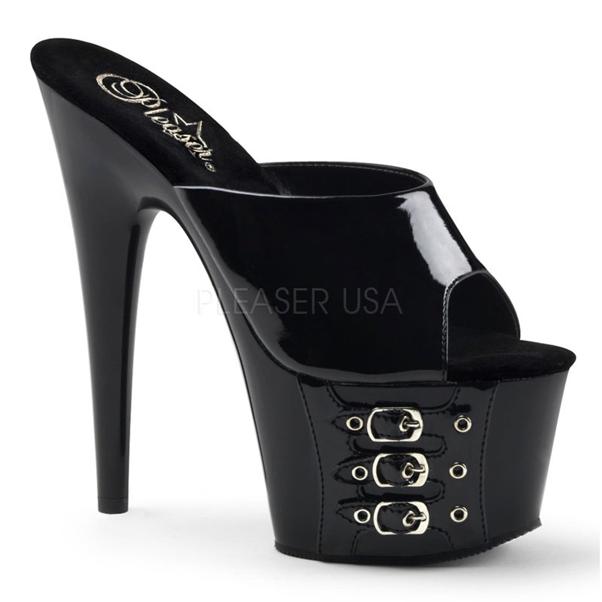 Černé sexy pantofle ADORE-701FH-02/B/M