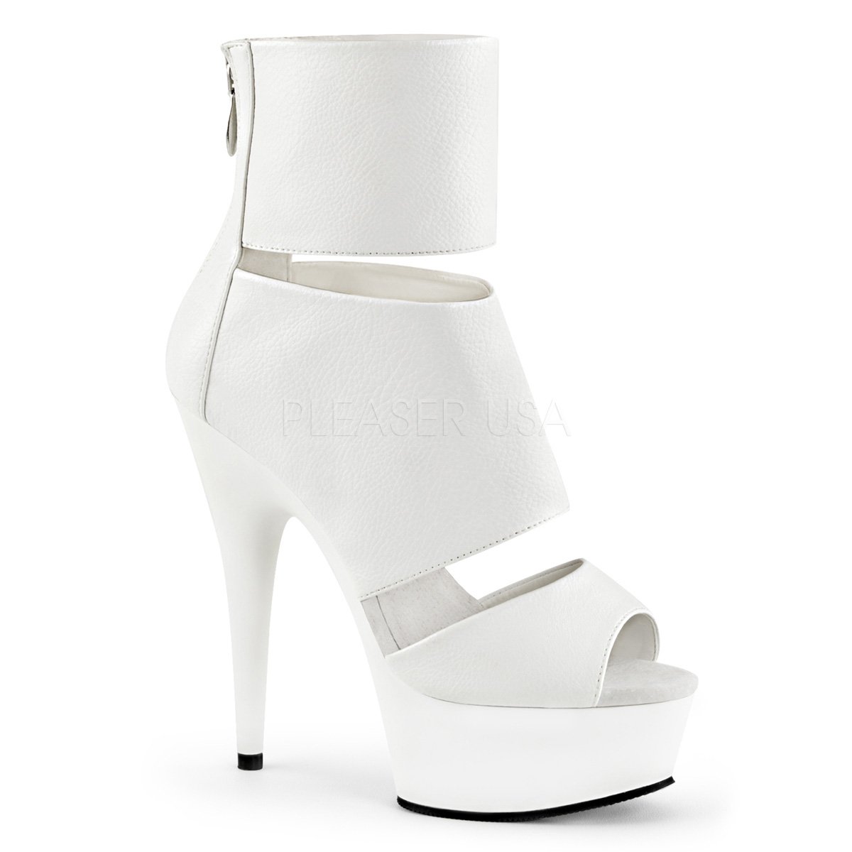 DELIGHT-600-16/WPU/M Bílé matné sexy boty na podpatku