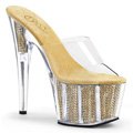 Luxusní zlaté sexy pantofle na vysokém podpatku a platformě ADO701SRS/C/G