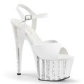 Bílé luxusní sexy boty na vysokém podpatku a platformě ADORE-709VLRS ADO709VLRS/W/M