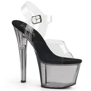 SKY308T/C/SMK šedivé sexy sandály | SKY-308T Pleaser