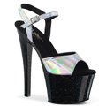 Černé sexy boty se stříbrnými holografickými pásky SKY309HG/SHG/B