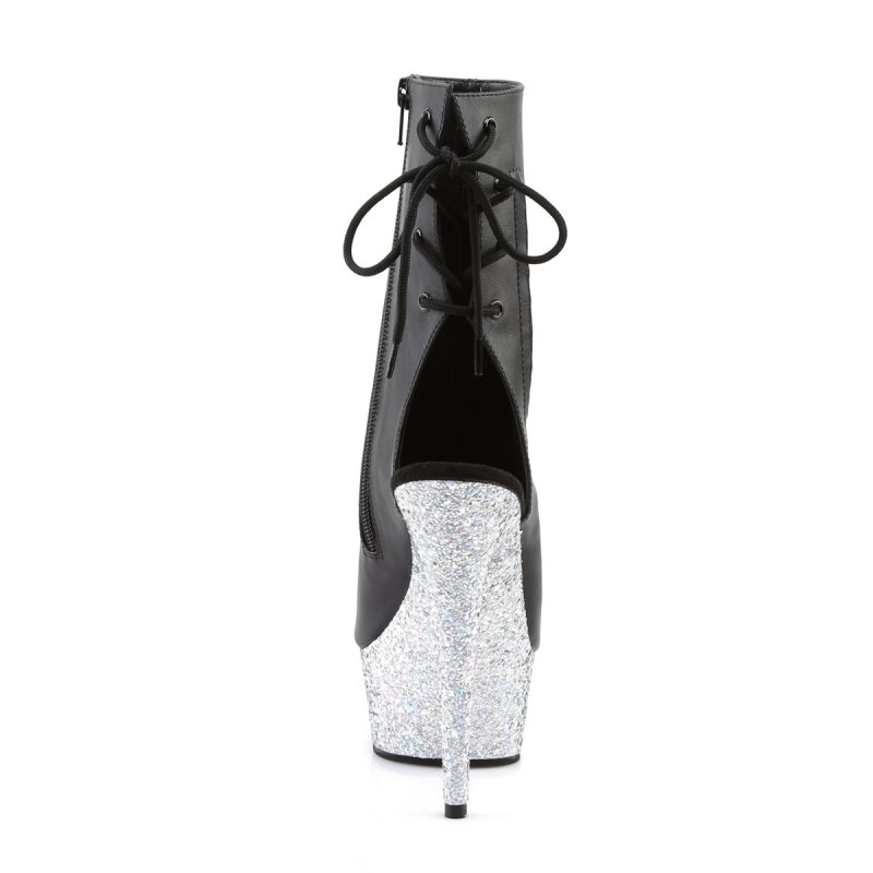 DELIGHT-1018LG DEL1018LG/BPU/SG luxusní kotníčkové kozačky Pleaser | DELIGHT-1018LG Pleaser - zezadu