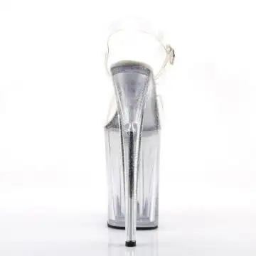 Průhledné sandály s třpytkami na pole dance INF908MG/C/M | INFINITY-908MG Pleaser - zezadu
