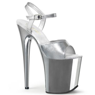 FLAM809/SPU/SCH stříbrné sexy boty | FLAMINGO-809 Pleaser FLAM809/SPU/SCH stříbrné sexy boty | FLAMINGO-809 Pleaser