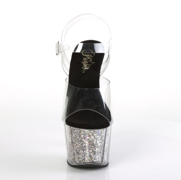 Stříbrné taneční sexy boty na vysokém podpatku ADO708CG/C/SG | ADORE-708CG Pleaser - zepředu Stříbrné taneční sexy boty na vysokém podpatku ADO708CG/C/SG | ADORE-708CG Pleaser - zepředu