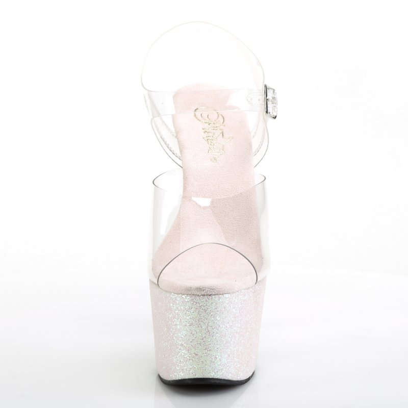 Růžové sexy sandály pro go-go tanečnice ADO708HMG/C/OPG | ADORE-708HMG Pleaser - zepředu