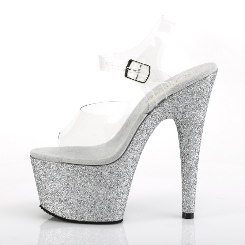 Stříbrné sexy sandály pro go-go tanečnice ADO708HMG/C/SG | ADORE-708HMG Pleaser - z vnitřku