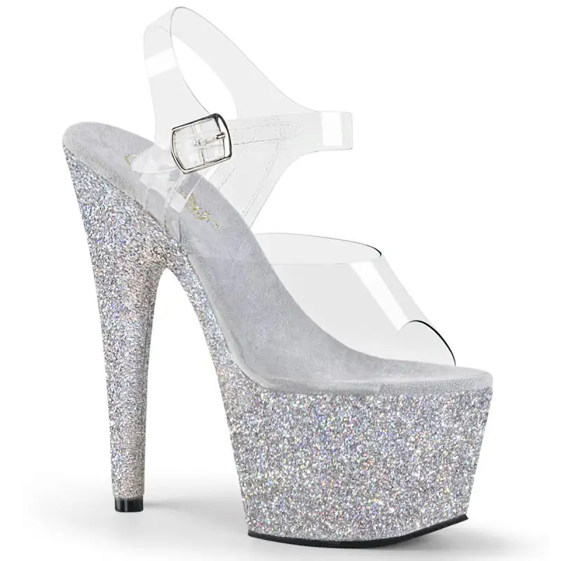 Stříbrné sexy sandály pro go-go tanečnice ADO708HMG/C/SG