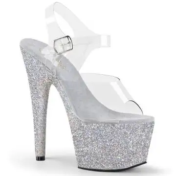 Stříbrné sexy sandály pro go-go tanečnice ADO708HMG/C/SG | ADORE-708HMG Pleaser
