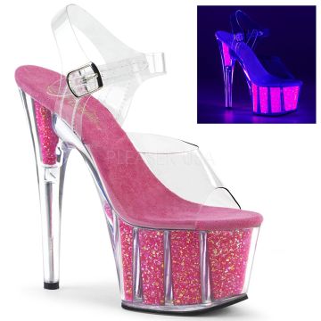 ADORE-708UVG Růžové svítící boty ADO708UVG/C/NHP Pleaser