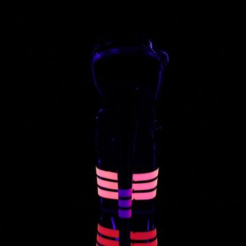 Černé sandály se svítícími pruhy ADO709UVLN/B/B-UVLN | ADORE-709UVLN Pleaser - zezadu