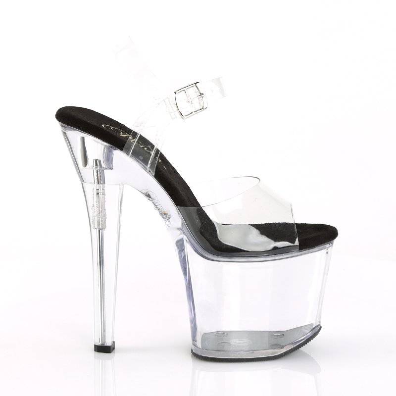 Průhledné sandály na vysokém podpatku RAD708/C-B/C | RADIANT-708 Pleaser - z vnějšku
