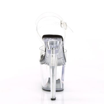 Průhledné sandály na vysokém podpatku RAD708/C-B/C | RADIANT-708 Pleaser - zezadu