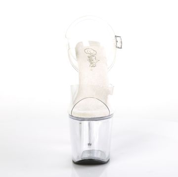 Průhledné sexy sandály na vysokém podpatku RAD708/C/M | RADIANT-708 Pleaser - zepředu