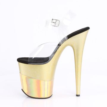 Zlaté sandály na ohromném podpatku FLAM808-2HGM/C/GGHG | FLAMINGO-808-2HGM Pleaser - z vnitřku