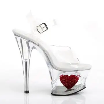 Průhledné sexy boty se srdíčkem v platformě MOON708HRS/C/C-R | MOON-708HRS Pleaser - z vnějšku