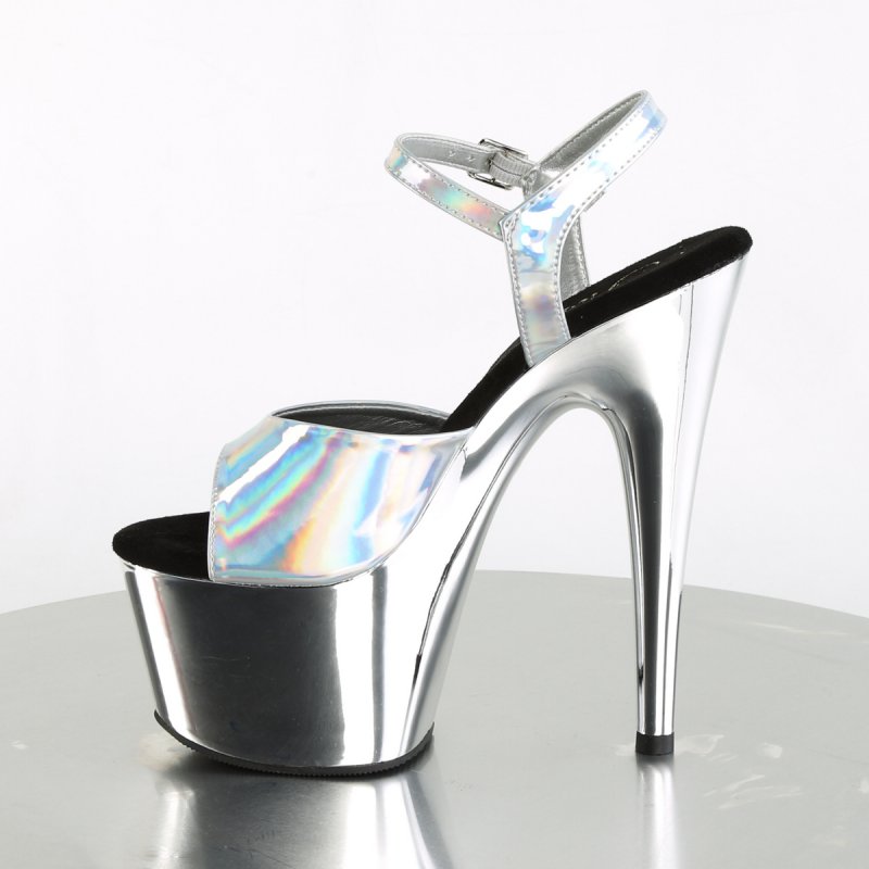 Stříbrné striptýz boty s hologramem ADO709HGCH/SHG/SCH | ADORE-709HGCH Pleaser - z vnitřku
