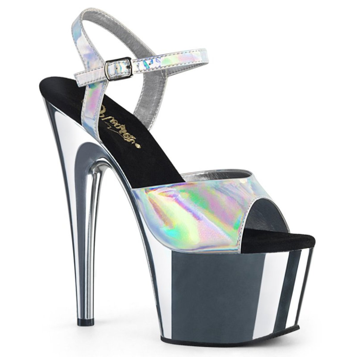 Stříbrné striptýz boty s hologramem ADO709HGCH/SHG/SCH | ADORE-709HGCH Pleaser