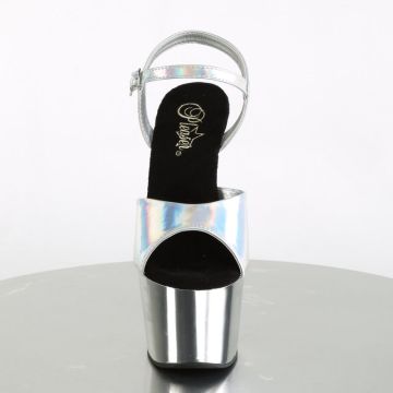 Stříbrné striptýz boty s hologramem ADO709HGCH/SHG/SCH | ADORE-709HGCH Pleaser - zepředu