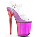 FLAMINGO-808MCT FLAM808MCT/C/PP červeno fialové sexy boty na extra vysokém podpatku a platformě