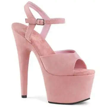 Růžové semiš taneční boty na podpatku ADO709FS/BPFS/M | ADORE-709FS Pleaser