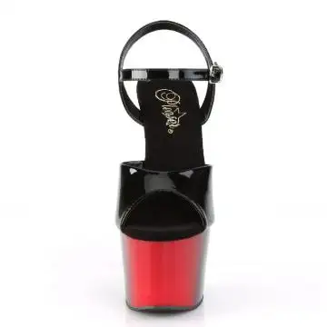 Černočervené sexy sandály ADO709BR/B/R-B Pleaser | ADORE-709BR Pleaser - zepředu
