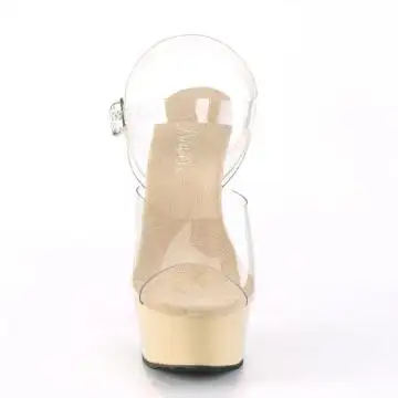 Tělové sexy sandály DEL608/C/CR | DELIGHT-608 Pleaser - zepředu