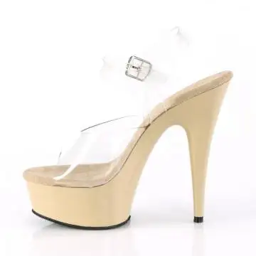 Tělové sexy sandály DEL608/C/CR | DELIGHT-608 Pleaser - z vnitřku