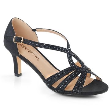 Černé plesové boty na nízkém podpatku MISSY03/BFA Fabulicious