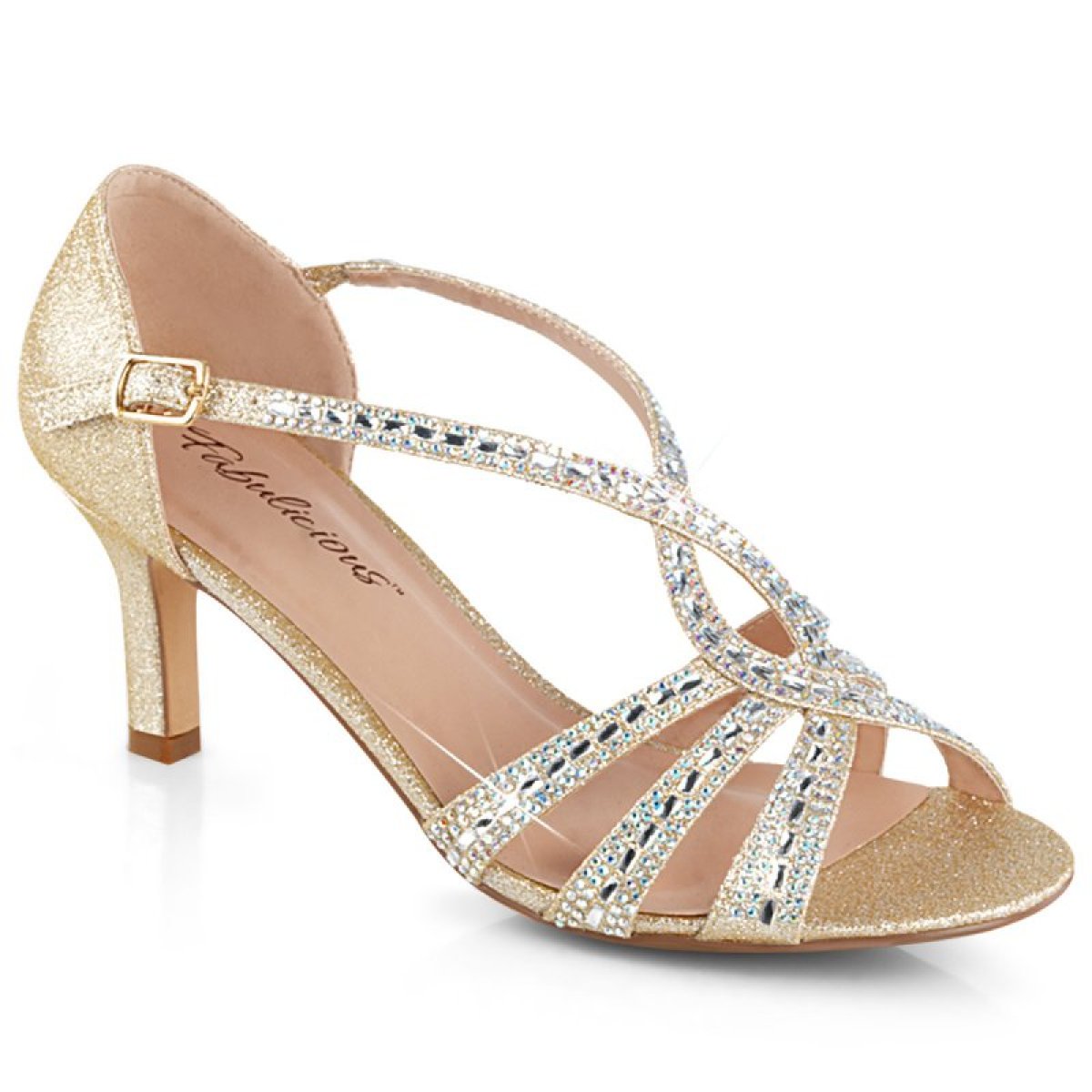 Šampaň plesové boty na nízkém podpatku MISSY03/CHAFA | MISSY-03 Pleaser
