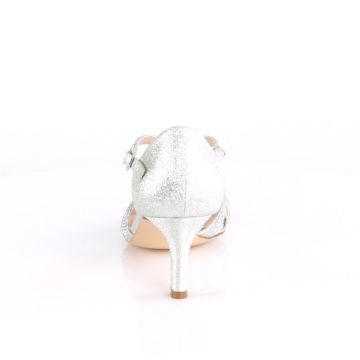 Stříbrné plesové boty na nízkém podpatku MISSY03/SFA | MISSY-03 Pleaser - zezadu