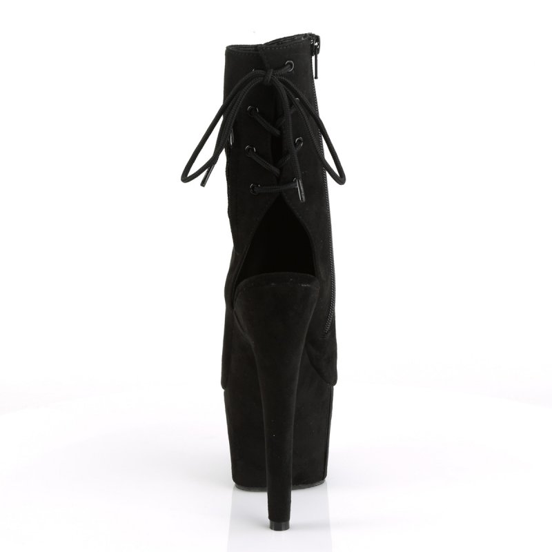 Černé kozačky s otevřenou špičkou a patou ADO1018FS/BFS/M | ADORE-1018FS Pleaser - zezadu