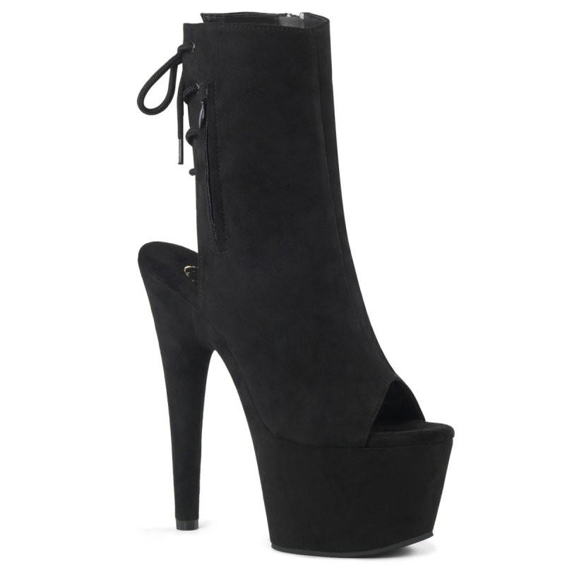 Černé kozačky s otevřenou špičkou a patou ADO1018FS/BFS/M | ADORE-1018FS Pleaser