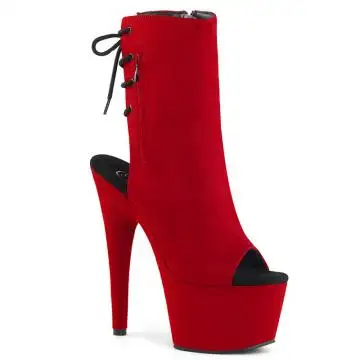 Červené kozačky s otevřenou špičkou a patou ADO1018FS/RFS/M | ADORE-1018FS Pleaser