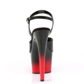 Černo-červené sandály na pole dance ADO709BR-H/B/B-R Pleaser | ADORE-709BR-H Pleaser - zezadu