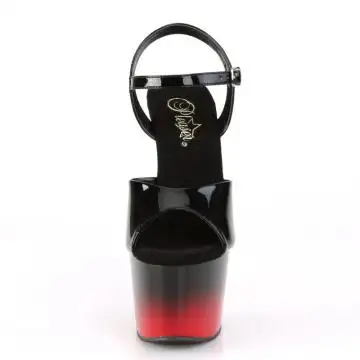 Černo-červené sandály na pole dance ADO709BR-H/B/B-R Pleaser | ADORE-709BR-H Pleaser - zepředu