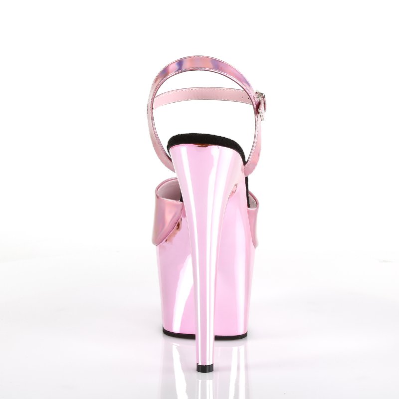 Růžové striptýz boty s hologramem ADO709HGCH/BPHG/BPCH | ADORE-709HGCH Pleaser - zezadu