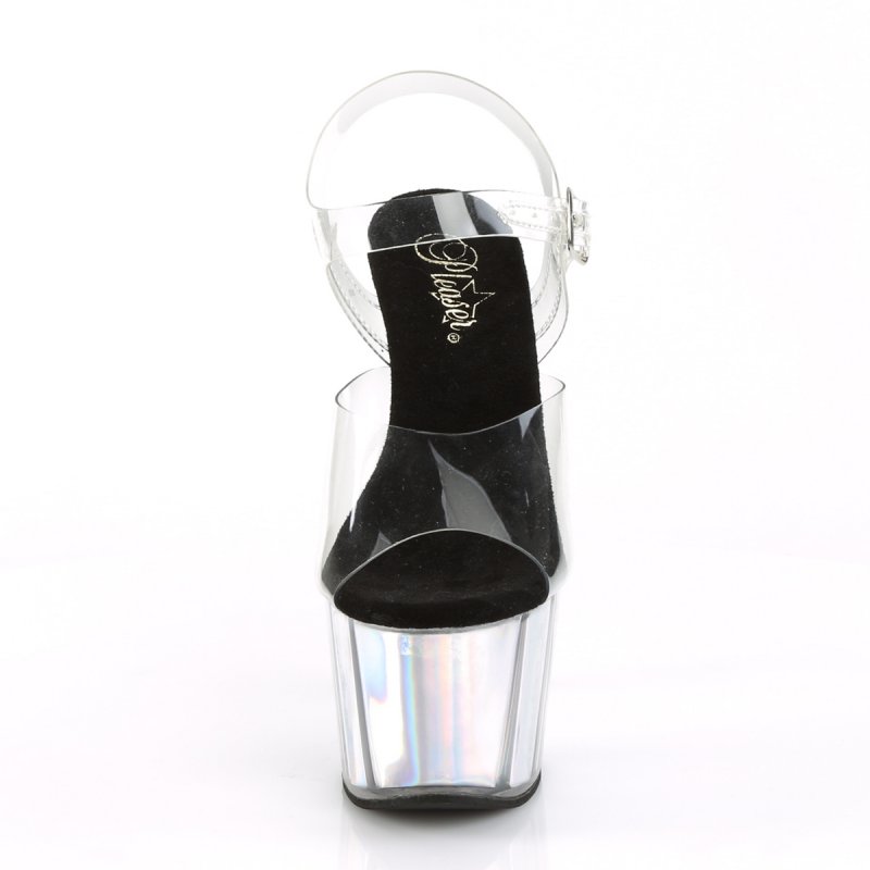 ADORE-708HGI ADO708HGI/C/S Taneční sexy se stříbrným hologramem | ADORE-708HGI Pleaser - zepředu