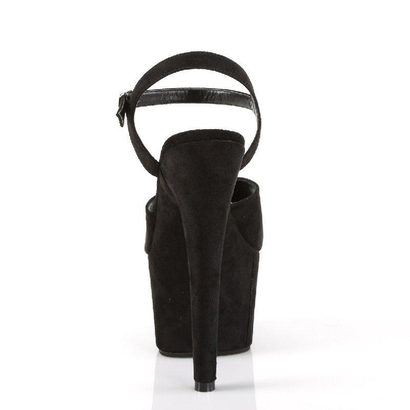 Černé semiš taneční boty na podpatku ADO709FS/BFS/M | ADORE-709FS Pleaser - zezadu