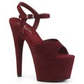 Rudé semiš taneční boty na podpatku ADO709FS/BYFS/M | ADORE-709FS Pleaser