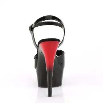 Černo-červené taneční sandály na pole dance DEL609BR/B/R-B | DELIGHT-609BR Pleaser - zezadu