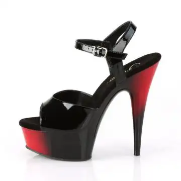Černo-červené taneční sandály na pole dance DEL609BR/B/R-B | DELIGHT-609BR Pleaser - z vnitřku